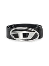 B 1DR D Logo Buckle Leather Belt Black - DIESEL - BALAAN 3