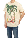 Men s Short Sleeve T Shirt PALM STRON WASHED KHAKI M - WILD DONKEY - BALAAN 4