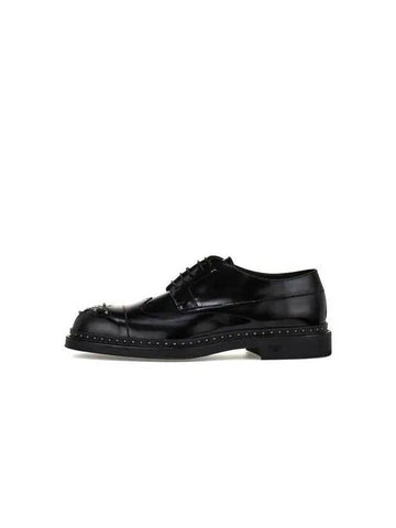 Men s Studded Toe Leather Derby Shoes Black - EMPORIO ARMANI - BALAAN 1