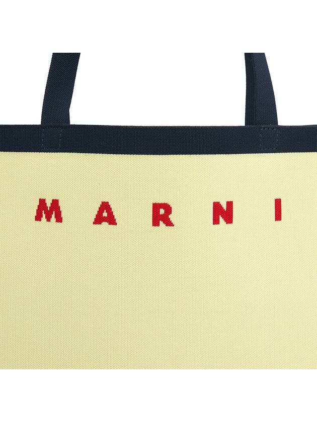 Jacquard Trunk Tote Bag Off-White Blue - MARNI - BALAAN 8