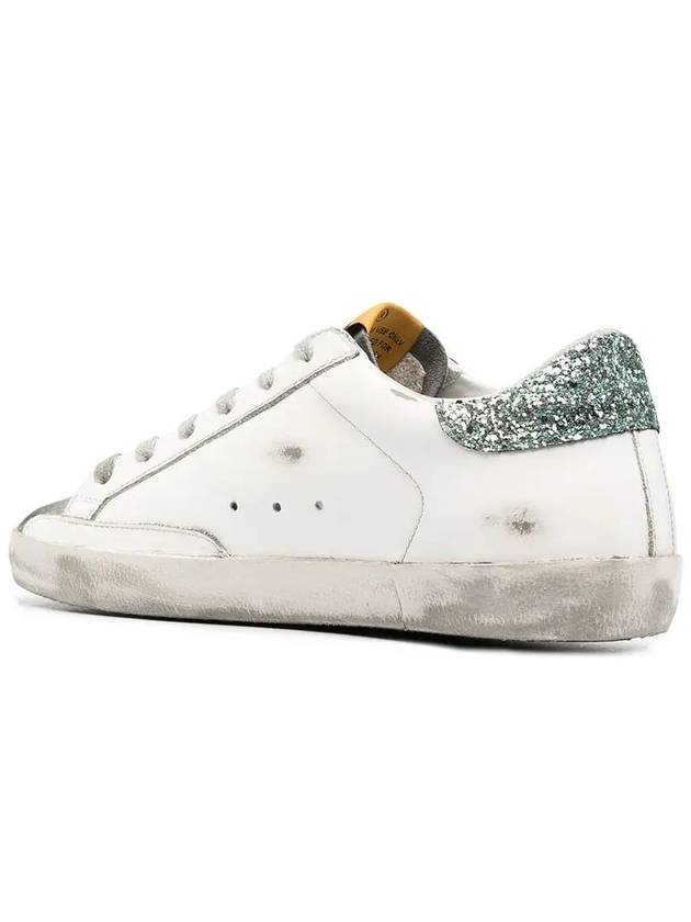 Women's Glitter Tab Superstar Classic Low Top Sneakers White - GOLDEN GOOSE - BALAAN 4