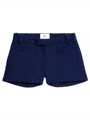 Boucle Shorts Navy - AMI - BALAAN 1