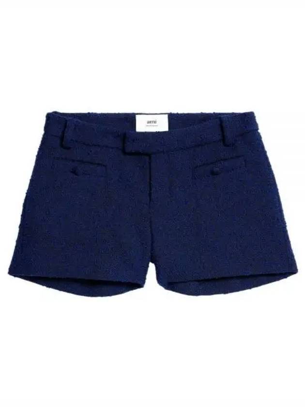 Boucle Shorts Navy - AMI - BALAAN 2