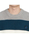 Foxhead Patch Striped Comfort Shibori Knit Top - MAISON KITSUNE - BALAAN 7