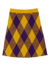 Argyle Check Pattern Knit A-Line Skirt Yellow - BURBERRY - BALAAN 6