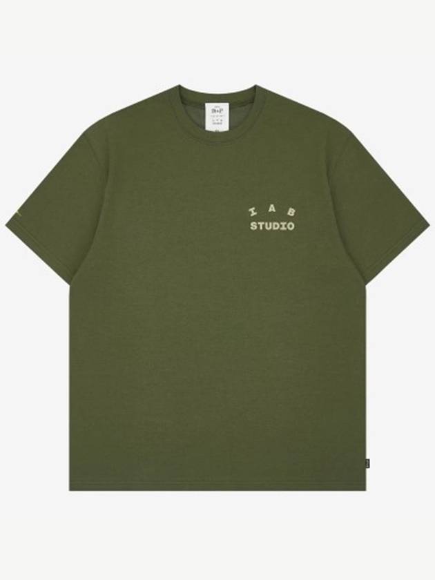 Logo Short Sleeve T-Shirt Army Green - IAB STUDIO - BALAAN 3