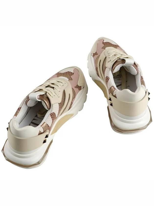 Camouflage Bounce Low-Top Sneakers White Pink - VALENTINO - BALAAN 6