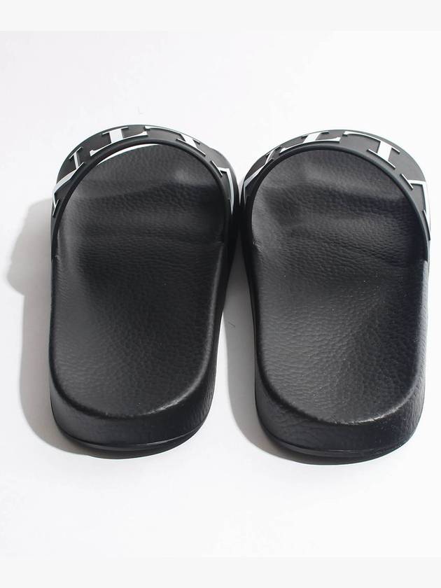 Men's Logo Print Rubber Slippers Black - VALENTINO - BALAAN 4