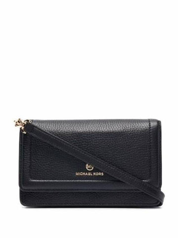 Jet Set Small Pebbled Leather Smartphone Convertible Cross Bag Black - MICHAEL KORS - BALAAN 1