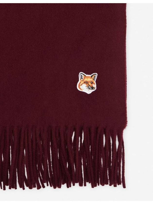 Foxhead Wool Muffler Scarf Wine Color Unisex - MAISON KITSUNE - BALAAN 2