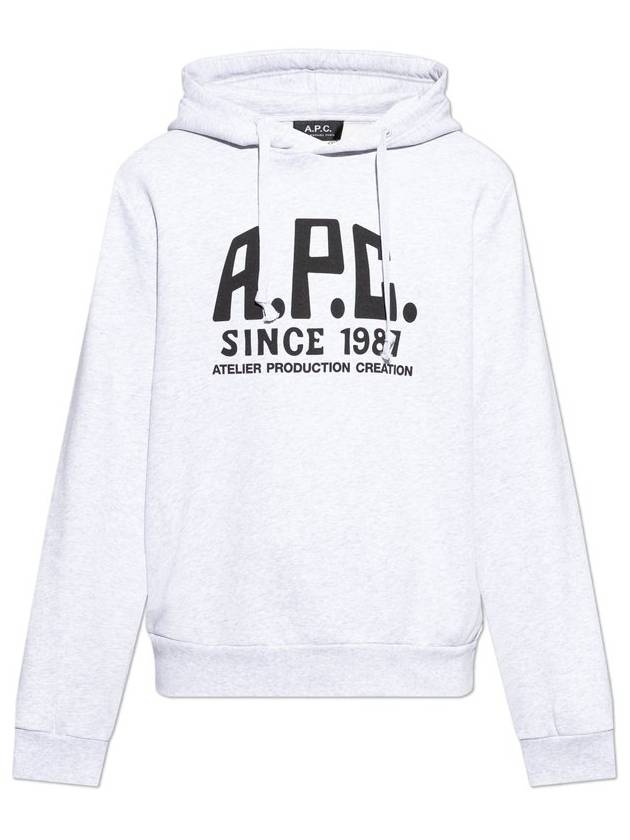 Print Label Hoodie Heather Grey - A.P.C. - BALAAN 1