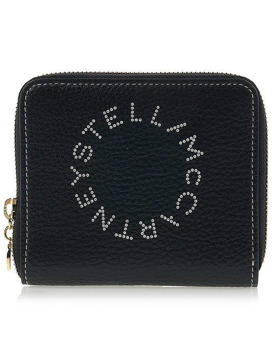 Stella McCartney Logo zipper round half wallet 7P0009 WP0057 1000 - STELLA MCCARTNEY - BALAAN 1