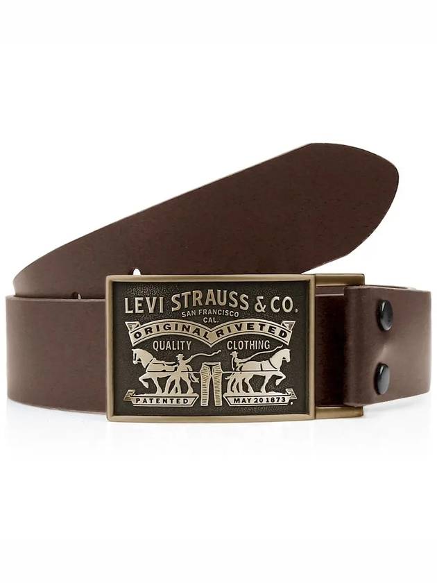 Buckle Leather Belt Brown - LEVI'S - BALAAN 3