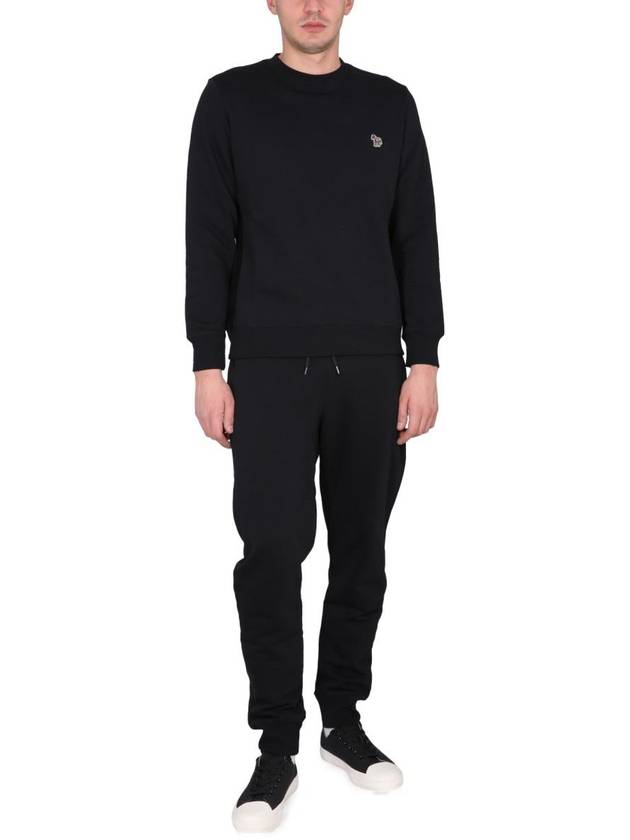 Zebra Patch Organic Cotton Sweatshirt Black - PAUL SMITH - BALAAN 4