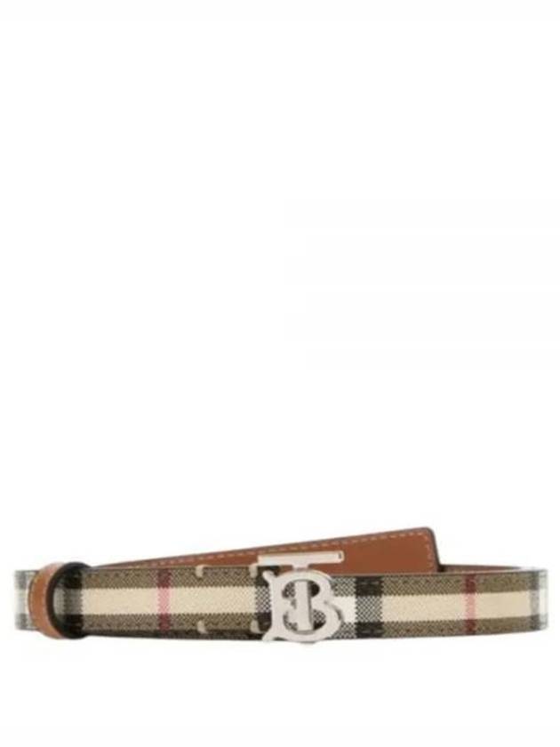 Monogram Motif Check Leather Belt Beige - BURBERRY - BALAAN 2