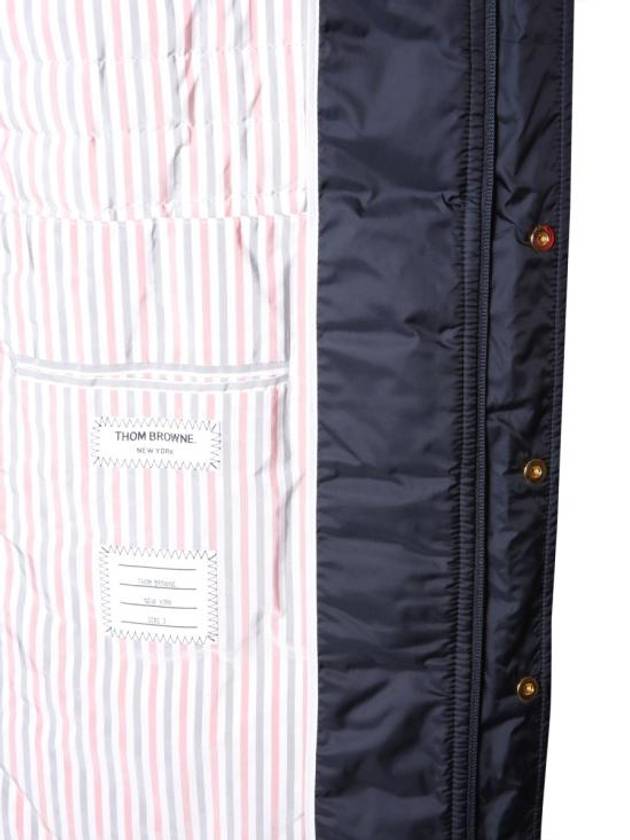 Men's 4 Bar Hooded Padding Navy - THOM BROWNE - BALAAN 7