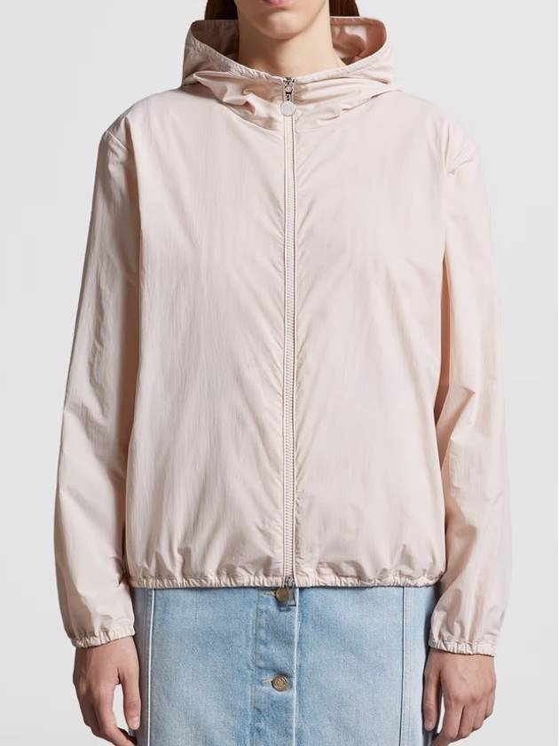 Fegeo Logo Patch Zip Up Hoodie Light Pink - MONCLER - BALAAN 4