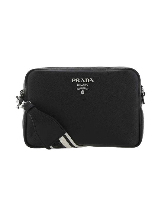 Medium Leather Cross Bag Black - PRADA - BALAAN 1