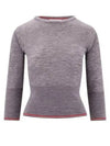 Women's Wool Rib 3/4 Sleeve Crew Neck Pullover Knit Top Light Gray - THOM BROWNE - BALAAN 2