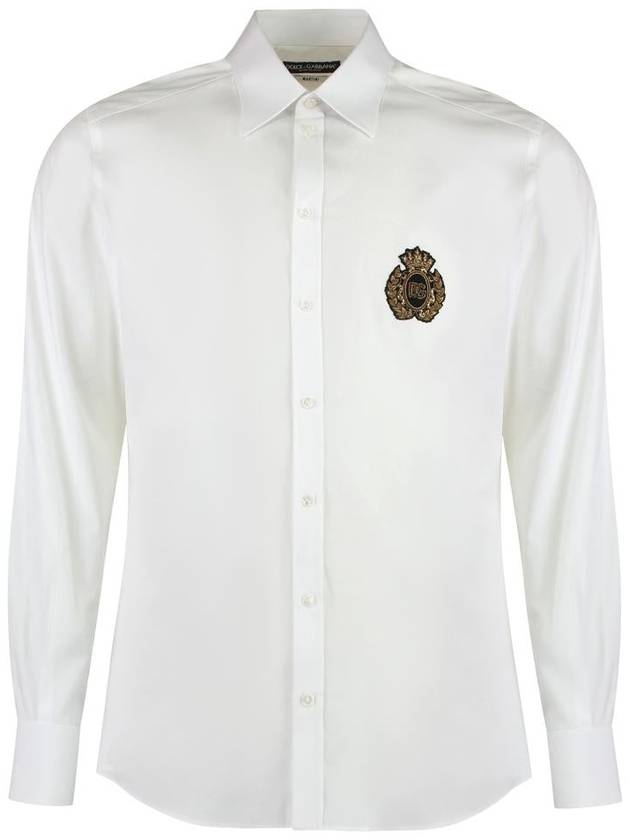 Dolce & Gabbana Logo Embroidery Cottond Shirt - DOLCE&GABBANA - BALAAN 1