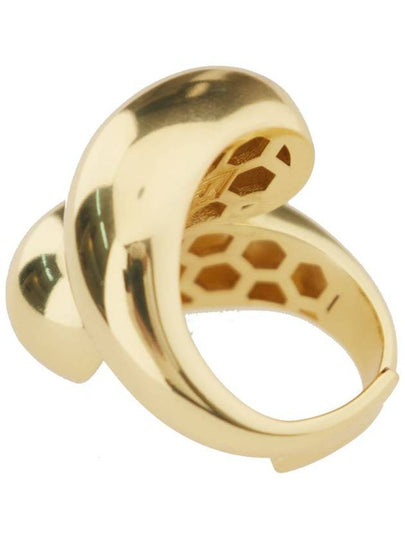 'Isa' Gold Tone Ring With Twist Detail In Gold Plated Bronze Woman - FEDERICA TOSI - BALAAN 2