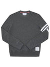 4 Bar Stripe Open Raschel Stitch Sweatshirt Grey - THOM BROWNE - BALAAN 3