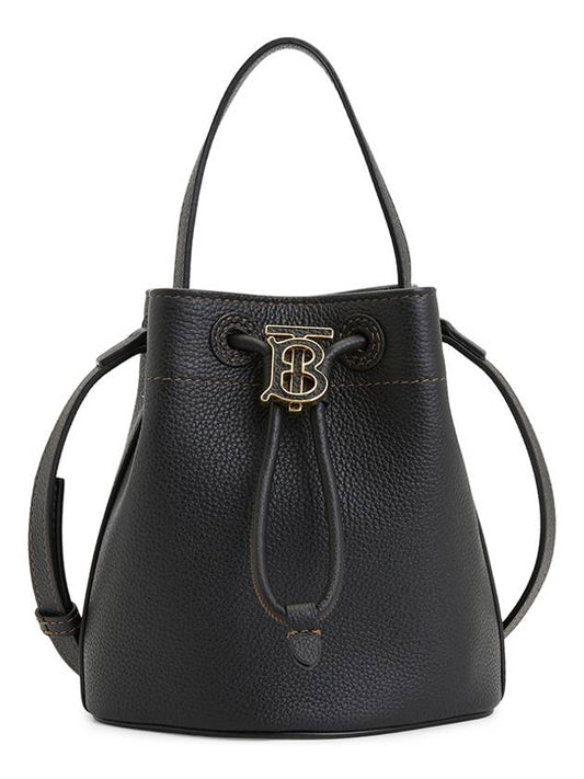 Mini Grainy Leather TB Bucket Bag Black - BURBERRY - BALAAN 2