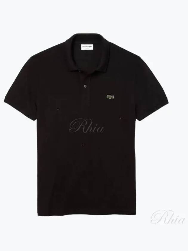 Slim Fit Short Sleeve Polo Shirt Black - LACOSTE - BALAAN 2