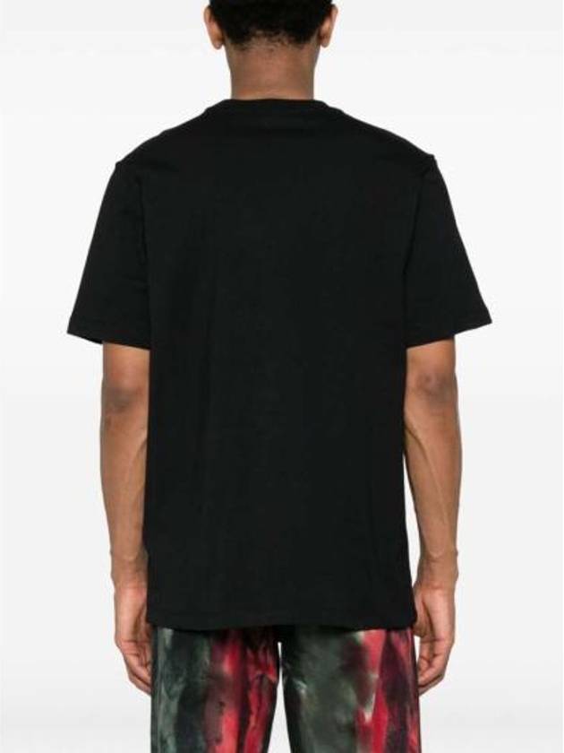 Micro Brushed Logo Print Short Sleeve T-Shirt Black - MSGM - BALAAN 3