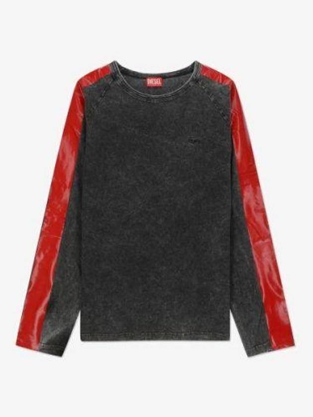 T Redroxt Glossy Bands Long Sleeve T-Shirt Black - DIESEL - BALAAN 2