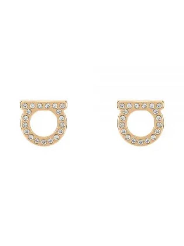 Gancini Crystal Small Earrings Gold - SALVATORE FERRAGAMO - BALAAN 2