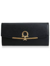 Gancini Continental Wallet Black - SALVATORE FERRAGAMO - BALAAN.