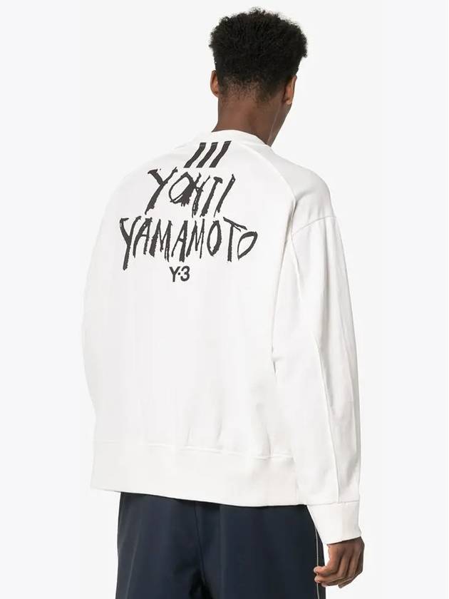 Back Logo Cotton Sweatshirt White - Y-3 - BALAAN 5