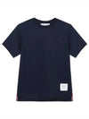 Logo Patch Lightweight Jersey Relaxed Fit Short Sleeve T-Shirt Navy - THOM BROWNE - BALAAN 2