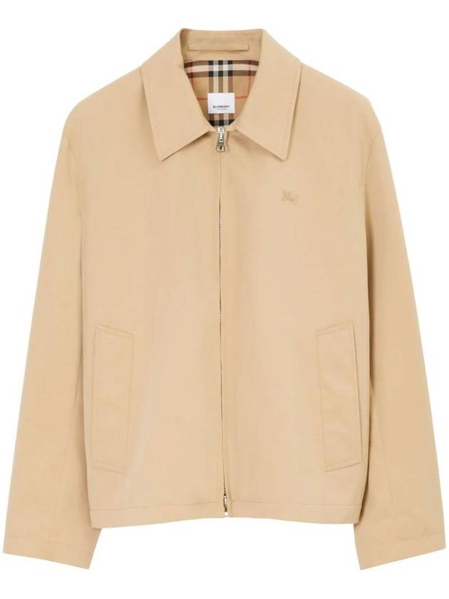 Embroidered Logo Harrington Jacket Beige - BURBERRY - BALAAN 1