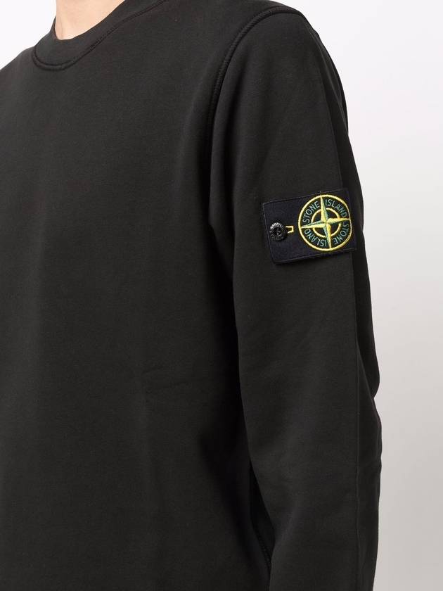 Wappen Patch Crew Neck Sweatshirt Black - STONE ISLAND - BALAAN 6