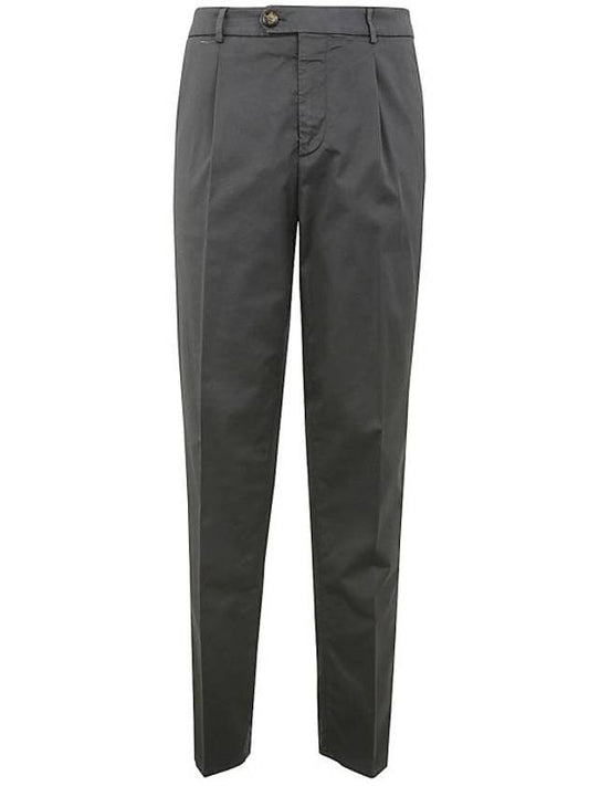 Lace Sure Fit Cotton Straight Pants Antharacite - BRUNELLO CUCINELLI - BALAAN 1