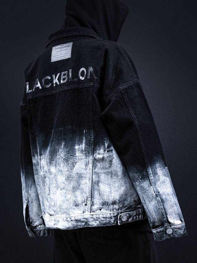 BBD Smoke Painted Custom Denim Jacket Black - BLACKBLOND - BALAAN 2