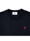 Small Heart Logo Boxy Fit Short Sleeve T-Shirt Black - AMI - BALAAN 4