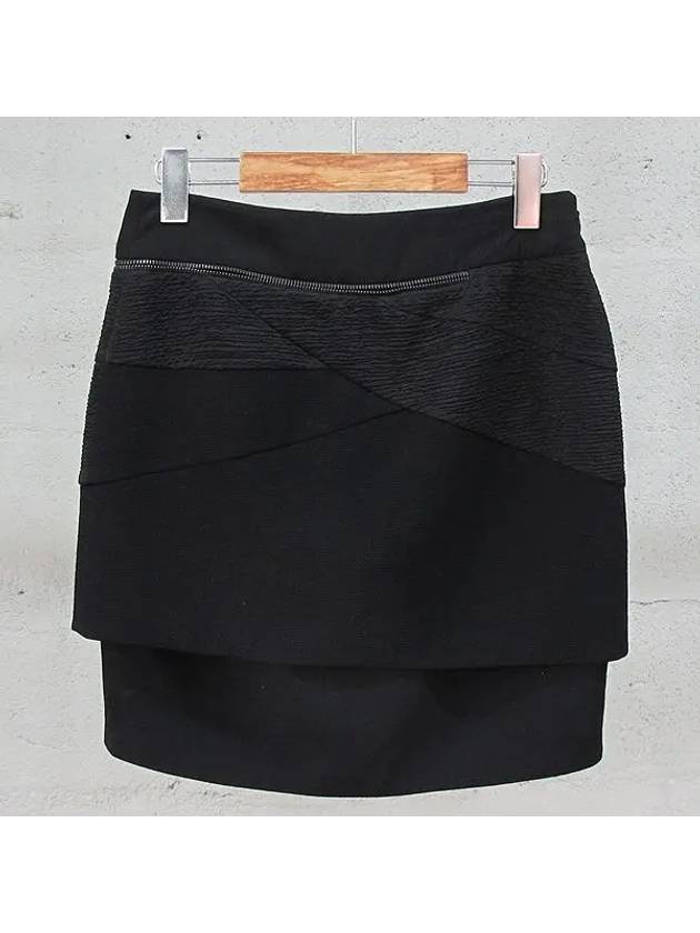 Black zipper detail women s skirt - SYSTEM - BALAAN 3