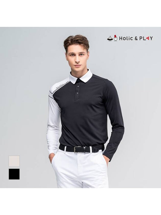 Men s sleeve color combination free motion t shirt HC3MTS001 - HOLIC&PLAY - BALAAN 2