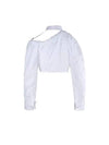 Women s Blouse Shirt GALLIGA Asymmetric Crop 23H233SH037 1454 100 - JACQUEMUS - BALAAN 3