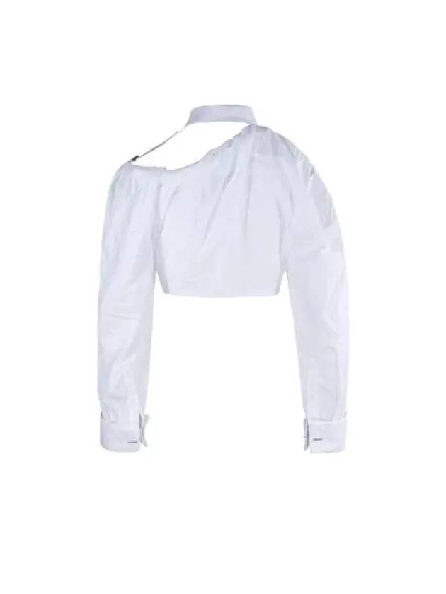 Women s Blouse Shirt GALLIGA Asymmetric Crop 23H233SH037 1454 100 - JACQUEMUS - BALAAN 3