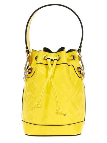 Mon Tresor FF Motif Leather Mini Bag Yellow - FENDI - BALAAN 1