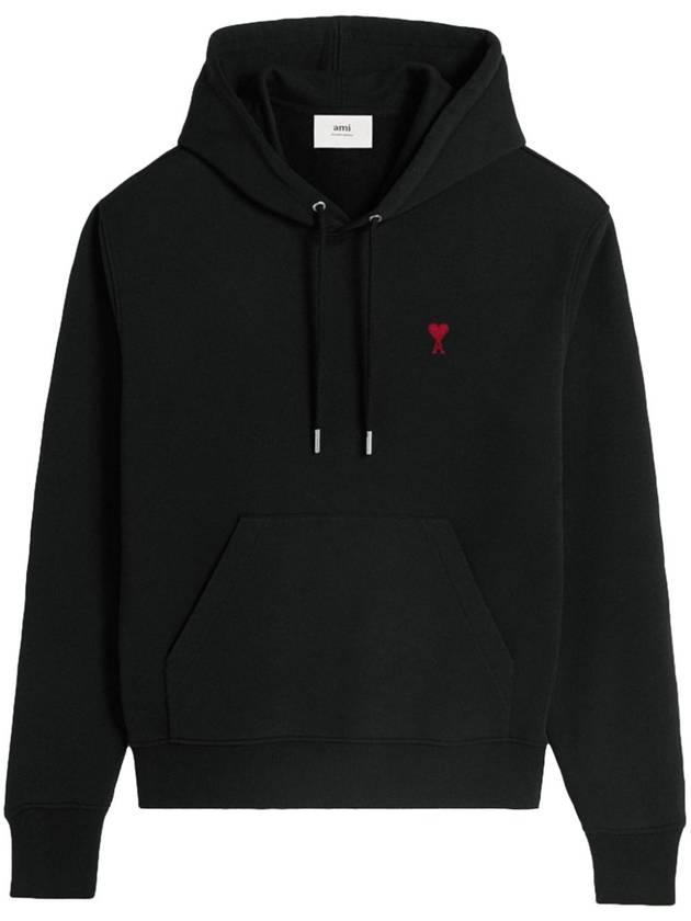 Red Heart Logo Classic Cotton Hoodie Black - AMI - BALAAN 2