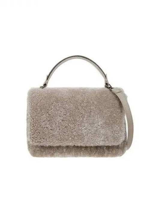 Women s Monili Shearling Flap Handbag Dark Beige 270004 - BRUNELLO CUCINELLI - BALAAN 1