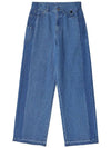 Contrast Double Washing Wide Denim Pants Blue - NOIRER - BALAAN 4