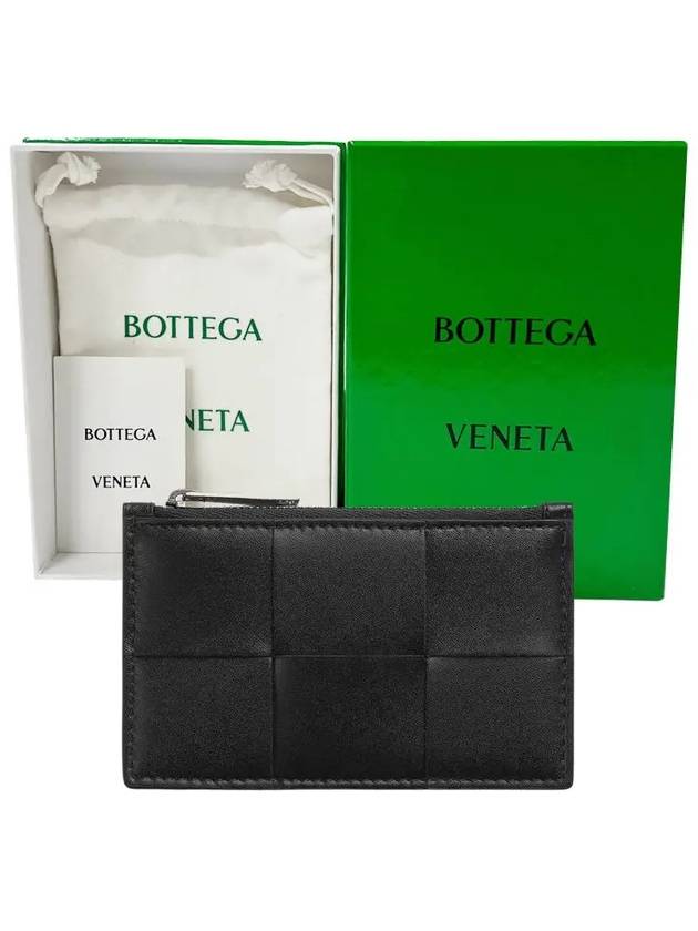 Maxi Intrecciato Zipper Coin Purse Black - BOTTEGA VENETA - BALAAN 7