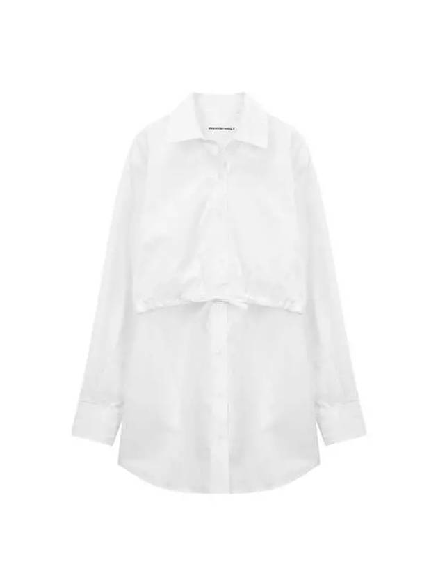 Ribbon hem layered shirt dress white - ALEXANDER WANG - BALAAN 1