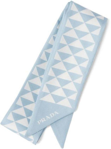 Print Twill Scarf Sky Blue - PRADA - BALAAN 1